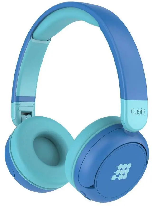 Main image of Cubitt Kids Bluetooth Headphones Wireless with Microphone Blue | Volume Limited Hearing Protection, Study Mode, AUX Cord, 24H Playtime, Bluetooth 5.3 for iPad, Tablet, Smartphone & PC