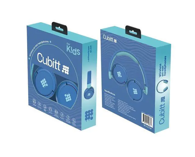 Alt view image 4 of 7 - Cubitt Kids Bluetooth Headphones Wireless with Microphone Blue | Volume Limited Hearing Protection, Study Mode, AUX Cord, 24H Playtime, Bluetooth 5.3 for iPad, Tablet, Smartphone & PC
