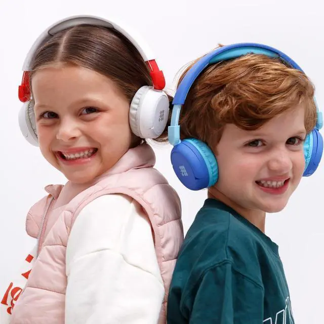 Alt view image 7 of 7 - Cubitt Kids Bluetooth Headphones Wireless with Microphone Blue | Volume Limited Hearing Protection, Study Mode, AUX Cord, 24H Playtime, Bluetooth 5.3 for iPad, Tablet, Smartphone & PC