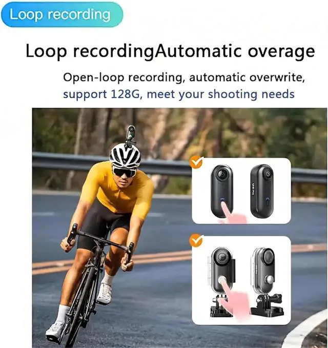 Alt view image 3 of 7 - 4K Mini Body Cam,Waterproof Pocket Sports Camera Wearable Adventure POV pro Thumb Camera, Hands Free Magnetic Motorcycle Cam,for Bike Cycling,Vlogging Pet Walk Swim Diving (B-white-32g)