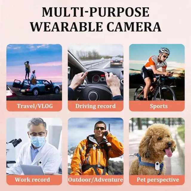 Alt view image 2 of 7 - 4K Mini Body Cam,Waterproof Pocket Sports Camera Wearable Adventure POV pro Thumb Camera, Hands Free Magnetic Motorcycle Cam,for Bike Cycling,Vlogging Pet Walk Swim Diving (B-white-32g)