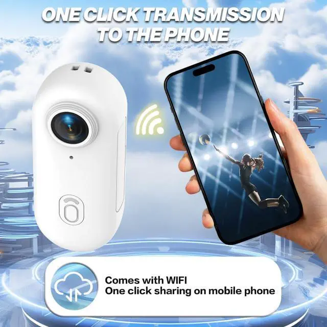 Alt view image 5 of 7 - 4K Mini Body Cam,Waterproof Pocket Sports Camera Wearable Adventure POV pro Thumb Camera, Hands Free Magnetic Motorcycle Cam,for Bike Cycling,Vlogging Pet Walk Swim Diving (B-white-32g)