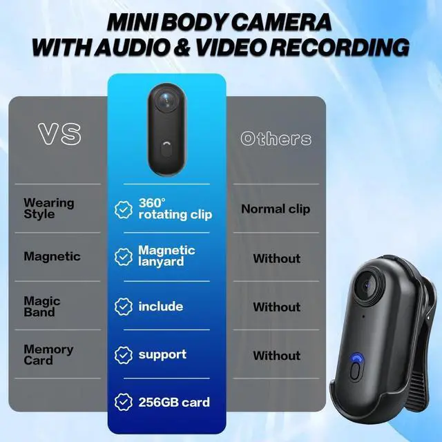 Alt view image 6 of 7 - 4K Mini Body Cam,Waterproof Pocket Sports Camera Wearable Adventure POV pro Thumb Camera, Hands Free Magnetic Motorcycle Cam,for Bike Cycling,Vlogging Pet Walk Swim Diving (B-white-32g)