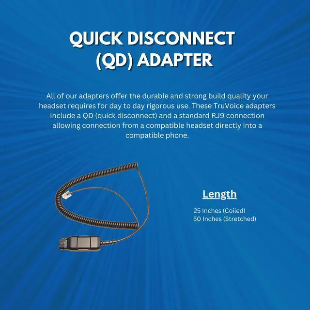 Alt view image 3 of 5 - HIS-2 Amplified Cable 72442-41 - Compatible with All Plantronics QD Headsets - Connects to Avaya 1608 1616 9601 9608 9611 9620 9620C 9620L 9621 9630 9631 9640 9641 9650 9670 and J100 Series
