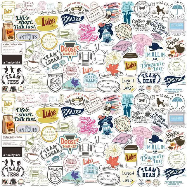 Main image of Gilmore Girls Iconic 150 Vinyl Stickers Waterproof Die-Cut Decals Laptop