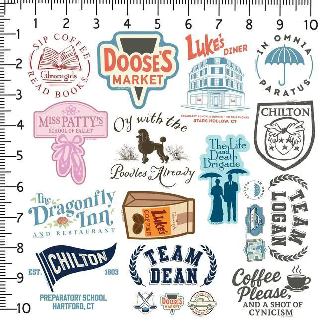 Alt view image 2 of 6 - Gilmore Girls Iconic 150 Vinyl Stickers Waterproof Die-Cut Decals Laptop