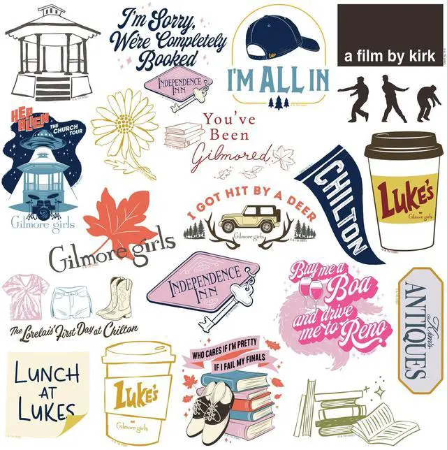 Alt view image 3 of 6 - Gilmore Girls Iconic 150 Vinyl Stickers Waterproof Die-Cut Decals Laptop