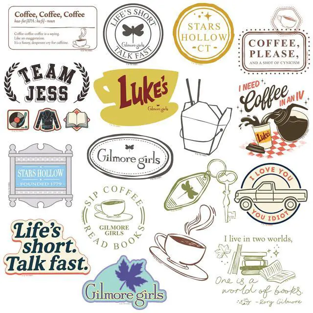 Alt view image 4 of 6 - Gilmore Girls Iconic 150 Vinyl Stickers Waterproof Die-Cut Decals Laptop