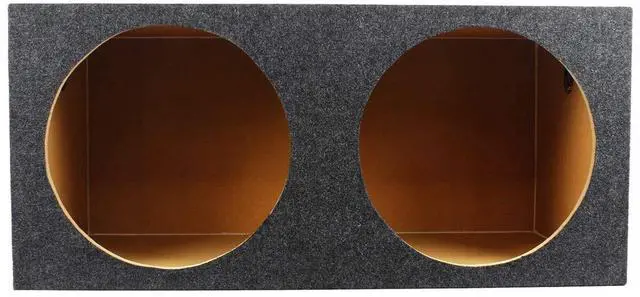 Main image of RD15 Dual 15" 3/4" MDF Sealed Car Subwoofer Enclosure Box, USA | 2.1 cu.ft. Net Volume Per Sub, Precision Cut, Glued and Stapled Joints, Silicone Sealed, 15.5" Mounting Depth