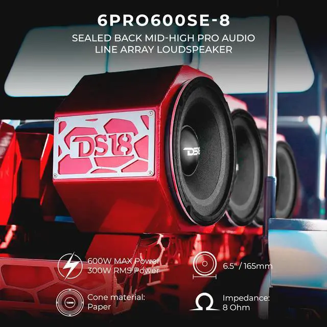 Alt view image 2 of 7 - 6PRO600SE-8 6.5 Sealed-Back Mid-High Pro Audio Loudspeaker 300W RMS, 600W Max, 8-Ohm Line Array Speaker for Vocals & Upper Midrange Clarity - Single