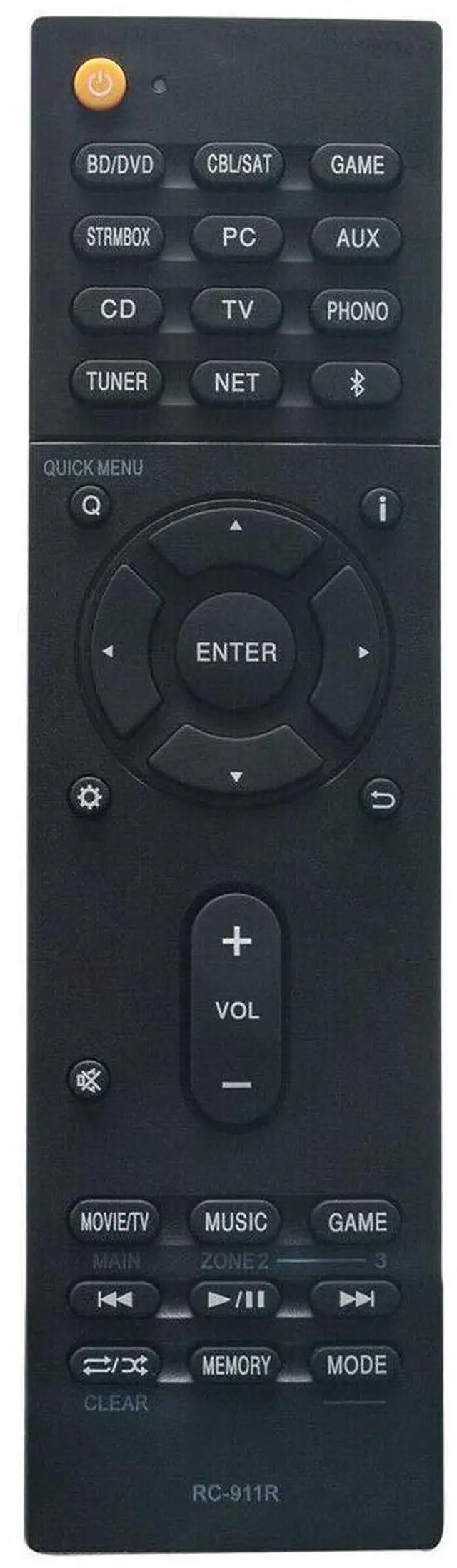 Main image of RC-911R Replace Remote for Onkyo AV Receiver HT-R695 TX-NR656 TX-RZ610 TX-NR555