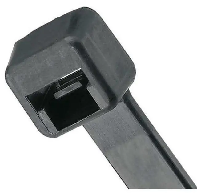 Main image of Cable Tie, 4 in L, 4 in Max Bundle Dia., Black, Nylon 6/6, 18 lb Strength, 1000 PK PLT1M-M0-1 Each