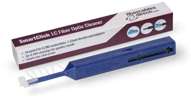 Main image of LC Fiber Contact Cleaner | Smart Click LC/MU Fiber Optic Cable Cleaning Pen for 1.25mm Ferrule Connectors | 800+ Dynamic Microfiber Sweep/Rotate Motion - Usage Server