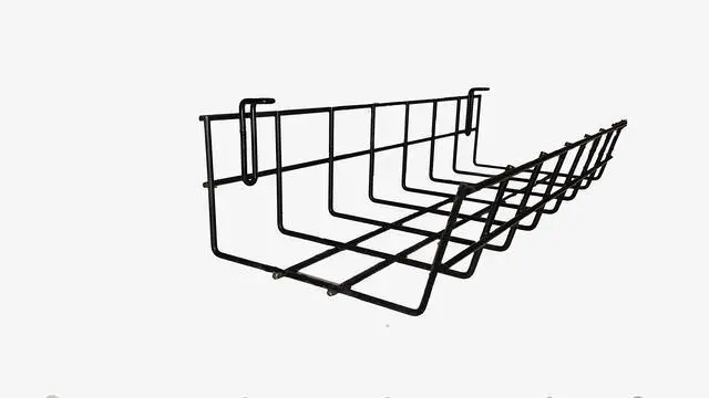 Alt view image 2 of 4 - Under Desk Cable Organizer 14 Inch Wire Tray | Table Cord Management Basket | Desk Cable Raceway (2 Pack)