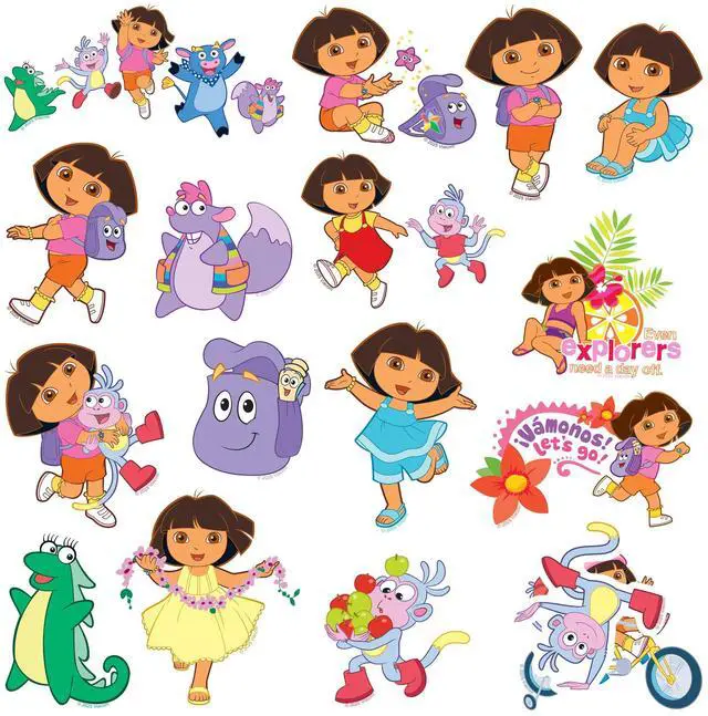 Alt view image 4 of 6 - Dora the Explorer 200 Vinyl Stickers Waterproof Die-Cut Decals Laptop Car