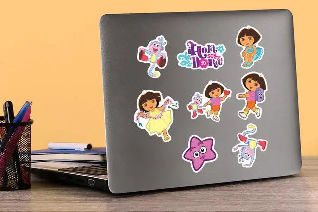 Alt view image 5 of 6 - Dora the Explorer 200 Vinyl Stickers Waterproof Die-Cut Decals Laptop Car