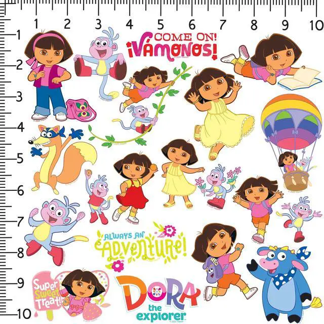 Alt view image 2 of 6 - Dora the Explorer 200 Vinyl Stickers Waterproof Die-Cut Decals Laptop Car