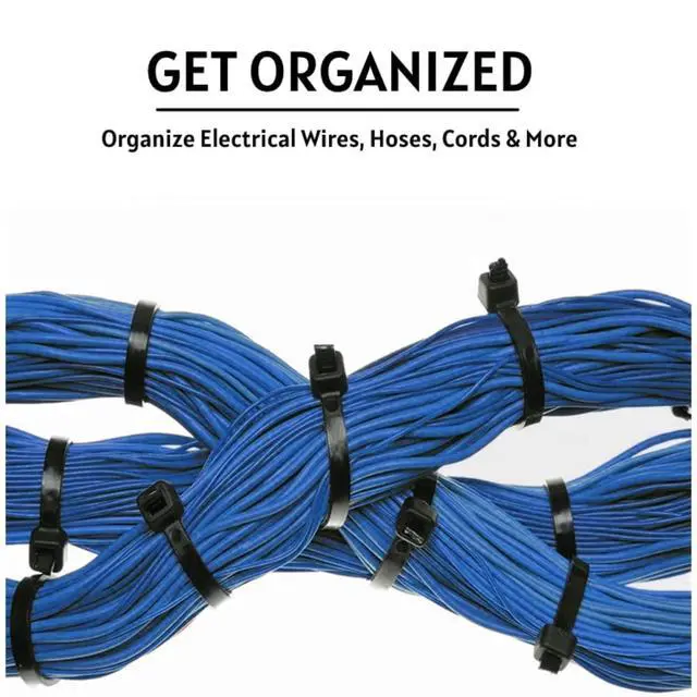 Alt view image 5 of 6 - Made in USA Cable Ties, 36 Inch 50 Pcs, 175 Lbs Test Black | Self-locking Zip Ties UV Resistant Plastic Nylon Wire Ties, for Indoor or Outdoor Use