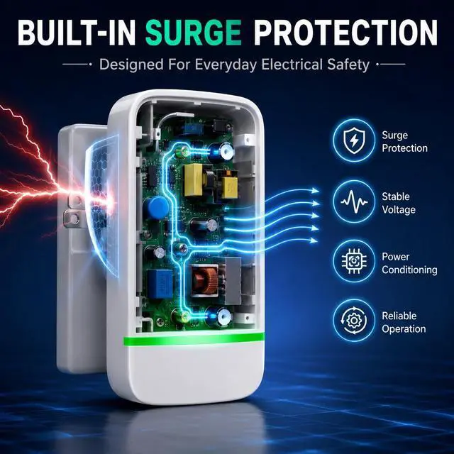 Alt view image 6 of 7 - Electricity Saving Box,Smart Intelligent Energy Power Savings Reduce Bills | Power Savings Device to Reduce, Electric Bill Power Plug in Home Office Surge Protector Strips Voltage Outlet