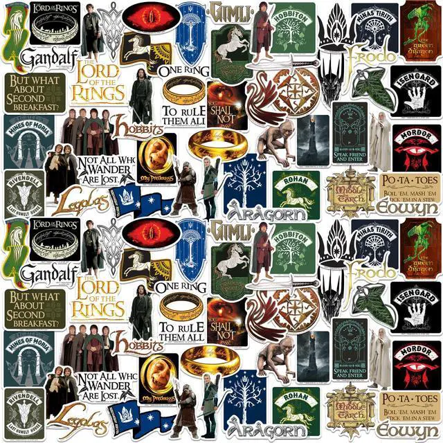 Main image of The Lord of the Rings 100 Vinyl Stickers Waterproof Die-Cut Decals Laptop