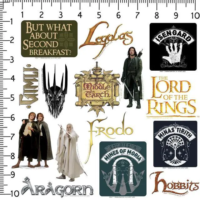 Alt view image 2 of 6 - The Lord of the Rings 100 Vinyl Stickers Waterproof Die-Cut Decals Laptop