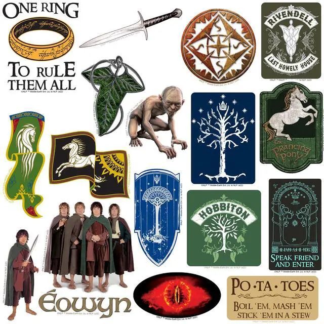 Alt view image 3 of 6 - The Lord of the Rings 100 Vinyl Stickers Waterproof Die-Cut Decals Laptop