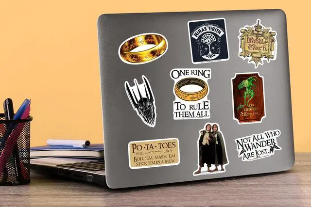 Alt view image 5 of 6 - The Lord of the Rings 100 Vinyl Stickers Waterproof Die-Cut Decals Laptop