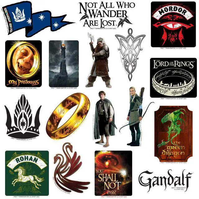 Alt view image 4 of 6 - The Lord of the Rings 100 Vinyl Stickers Waterproof Die-Cut Decals Laptop