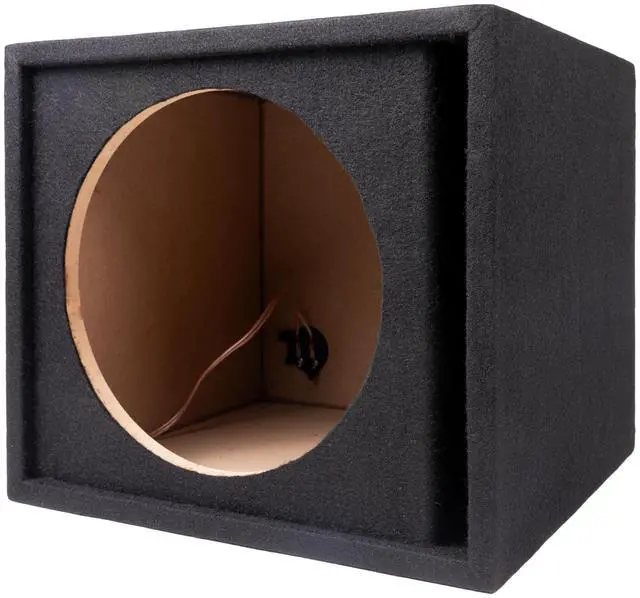 Main image of Maxxlink by MBXP-112 12 Inch Single Ported Subwoofer Enclosure, Universal Fit Sub Box with UV Treated Carpet for in-Car Audio Systems, Black