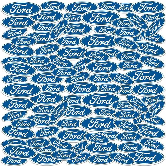 Main image of Ford Oval Emblem 150ct Vinyl L Deluxe Stickers, Skateboard, Indoor/Outdoor
