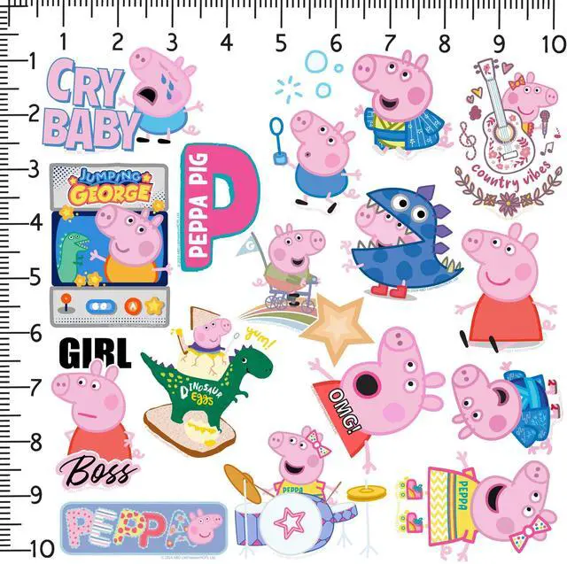 Alt view image 2 of 6 - Peppa Pig and George 150 Vinyl Stickers Waterproof Die-Cut Decals Laptop