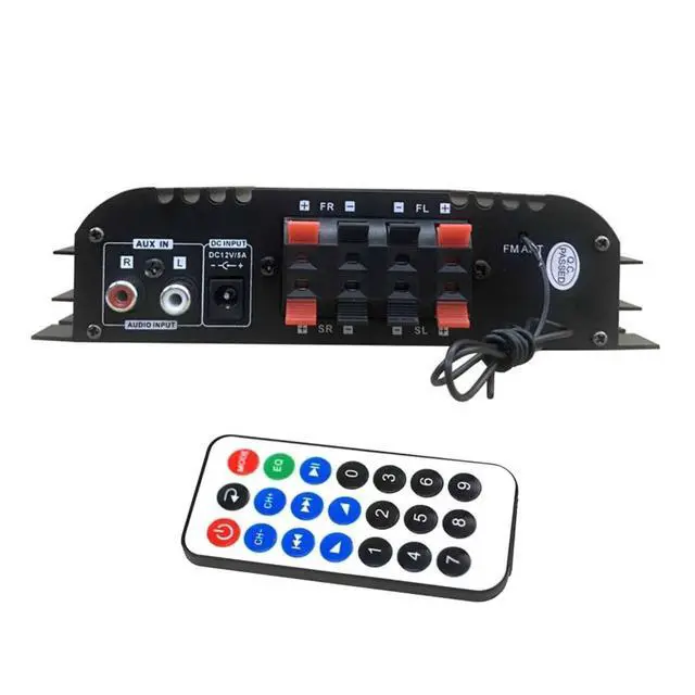 Alt view image 3 of 7 - BT-998 HiFi Audio Power Amplifier 4 Channel Low Distortion Support FM Stereo Radio DC 12V Digital Music Amp for Home Car
