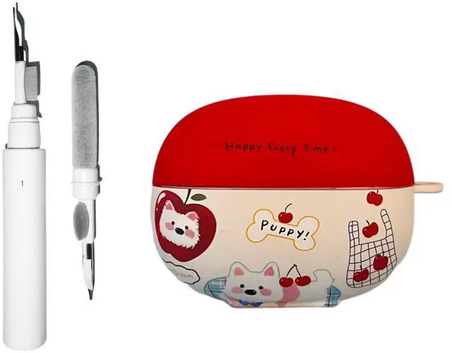Main image of Compatible with SHOKZ OpenDots ONE/OpenDots 2 Case with Keychain | Soft IMD Cover with Cleaning Pen, Cute Puppy Dog Design Full Protection Headphone Accessories for Men Women