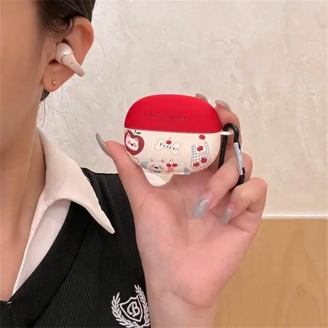 Alt view image 2 of 6 - Compatible with SHOKZ OpenDots ONE/OpenDots 2 Case with Keychain | Soft IMD Cover with Cleaning Pen, Cute Puppy Dog Design Full Protection Headphone Accessories for Men Women