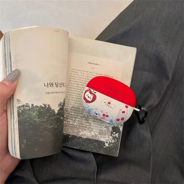 Alt view image 3 of 6 - Compatible with SHOKZ OpenDots ONE/OpenDots 2 Case with Keychain | Soft IMD Cover with Cleaning Pen, Cute Puppy Dog Design Full Protection Headphone Accessories for Men Women