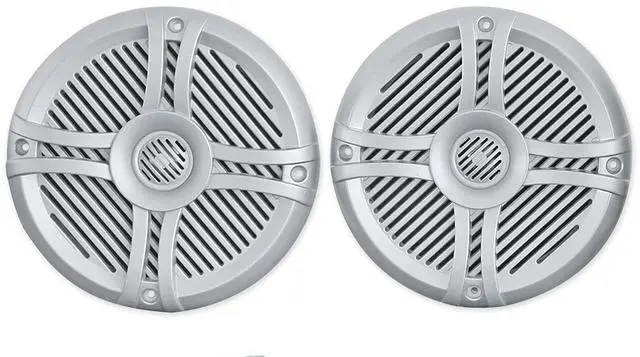Main image of RMSTS65S Pair 800W 6.5" Marine Boat Speakers Silver 4 Ohm, Waterproof, PEI Dome Tweeter, High Power Handling, for Boats and Outdoor Use