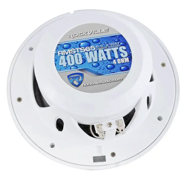 Alt view image 4 of 7 - RMSTS65S Pair 800W 6.5" Marine Boat Speakers Silver 4 Ohm, Waterproof, PEI Dome Tweeter, High Power Handling, for Boats and Outdoor Use