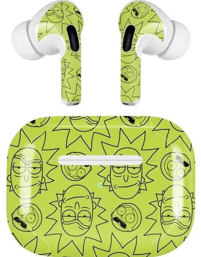 Main image of Decal Audio Skin Compatible with Apple AirPods Pro - Officially Licensed Adult Swim Rick and Morty Rick and Morty All Over Print Design