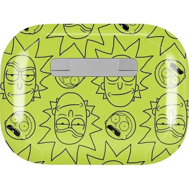 Alt view image 2 of 4 - Decal Audio Skin Compatible with Apple AirPods Pro - Officially Licensed Adult Swim Rick and Morty Rick and Morty All Over Print Design