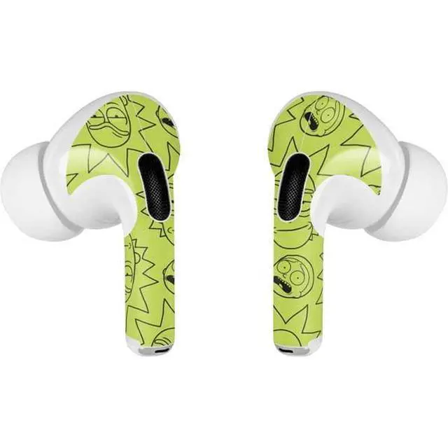 Alt view image 3 of 4 - Decal Audio Skin Compatible with Apple AirPods Pro - Officially Licensed Adult Swim Rick and Morty Rick and Morty All Over Print Design