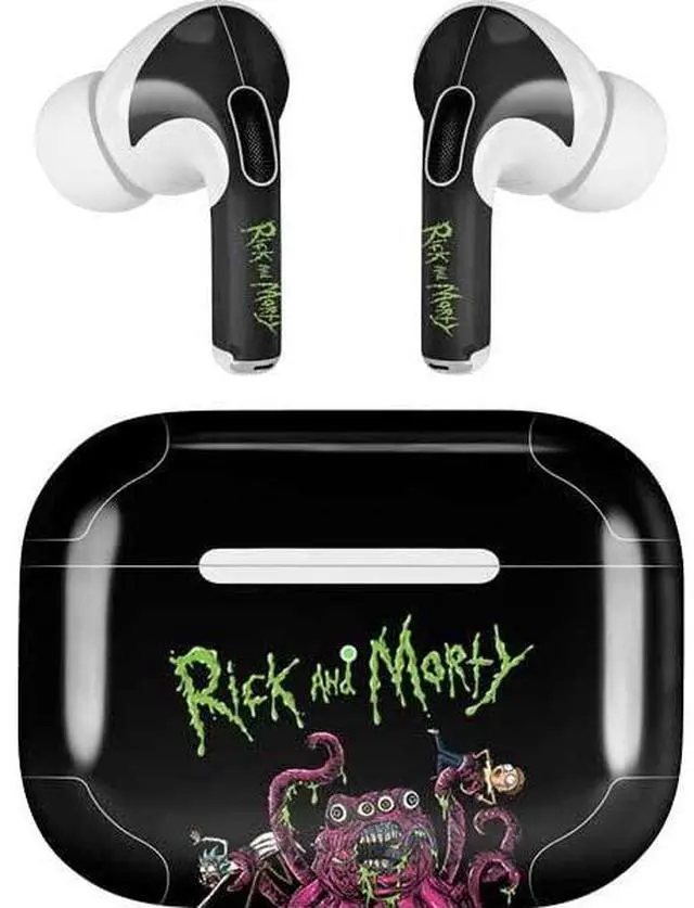 Main image of Decal Audio Skin Compatible with Apple AirPods Pro - Officially Licensed Adult Swim Rick and Morty Tentacle Attack Design