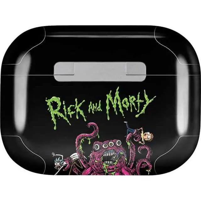 Alt view image 2 of 4 - Decal Audio Skin Compatible with Apple AirPods Pro - Officially Licensed Adult Swim Rick and Morty Tentacle Attack Design