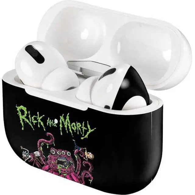 Alt view image 4 of 4 - Decal Audio Skin Compatible with Apple AirPods Pro - Officially Licensed Adult Swim Rick and Morty Tentacle Attack Design
