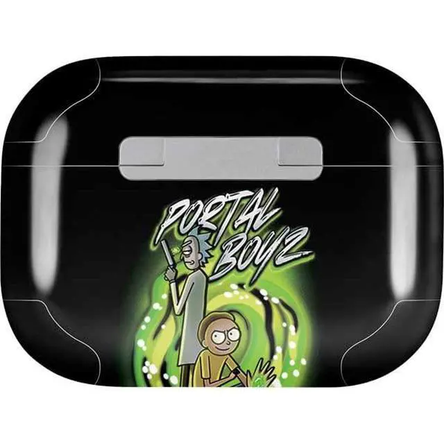 Alt view image 2 of 4 - Decal Audio Skin Compatible with Apple AirPods Pro - Officially Licensed Adult Swim Rick and Morty Portal Boyz Design