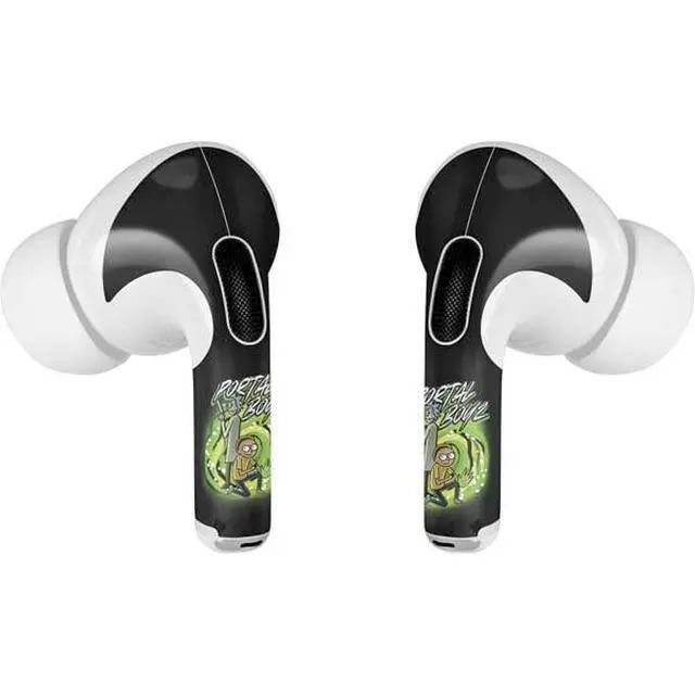 Alt view image 3 of 4 - Decal Audio Skin Compatible with Apple AirPods Pro - Officially Licensed Adult Swim Rick and Morty Portal Boyz Design