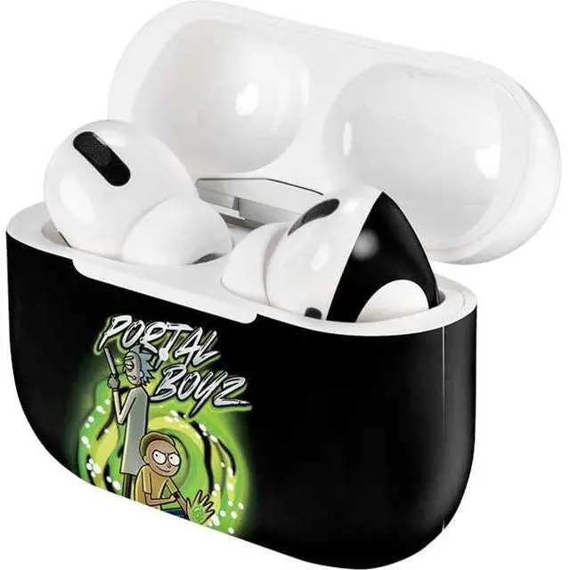 Alt view image 4 of 4 - Decal Audio Skin Compatible with Apple AirPods Pro - Officially Licensed Adult Swim Rick and Morty Portal Boyz Design