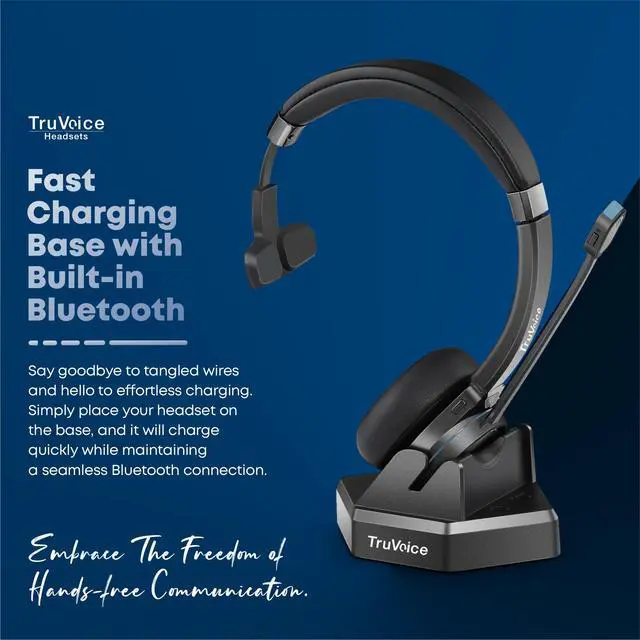 Alt view image 4 of 6 - BT55 Wireless USB Headset with Hi-Fi Audio and Noise Canceling Microphone - v5.2 Bluetooth Fast Charging Base and 15hr Talk time - Multi Connectivity with Both Computer and Cell Phone