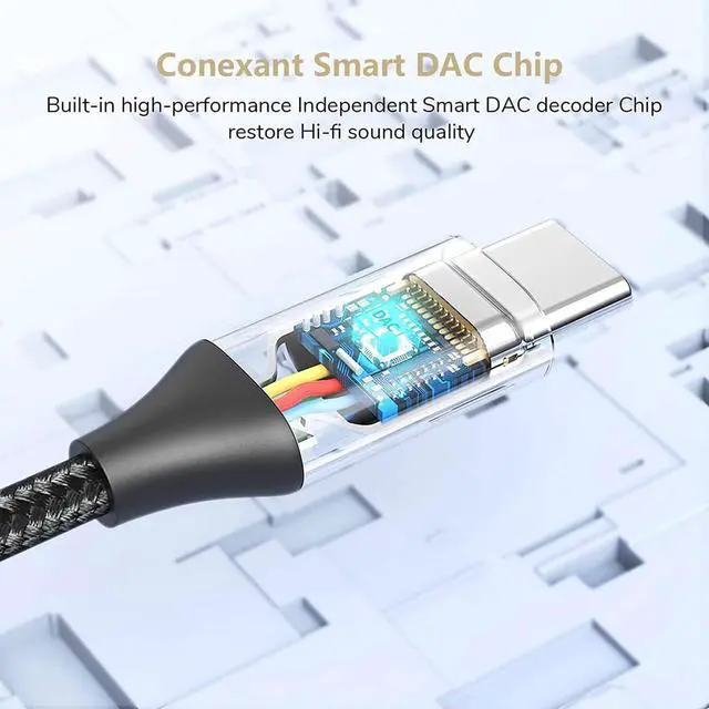 Alt view image 6 of 6 - USB C to 3.5mm Headphone Adapter Compatible with Motorola Edge Plus with Digital DAC Chip That's Dual 1/8 inch TypeC/PD! (2 Pack/White)