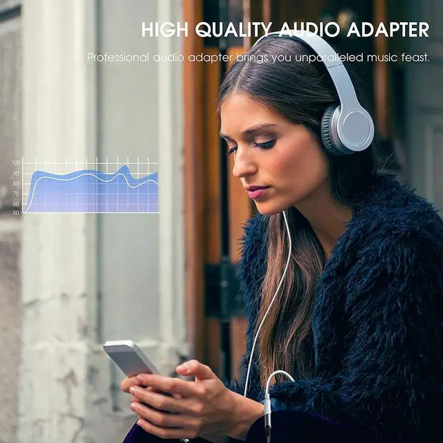 Alt view image 5 of 6 - USB C to 3.5mm Headphone Adapter Compatible with Motorola Edge Plus with Digital DAC Chip That's Dual 1/8 inch TypeC/PD! (2 Pack/White)