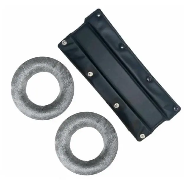 Main image of EDT 770 V Ear Pad Set Velour in Silver Bundle with Leatherette Replacement Buttonable Headband (2 Products)